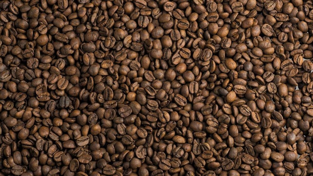 Pražená kávová zrna zblízka, arabica a robusta